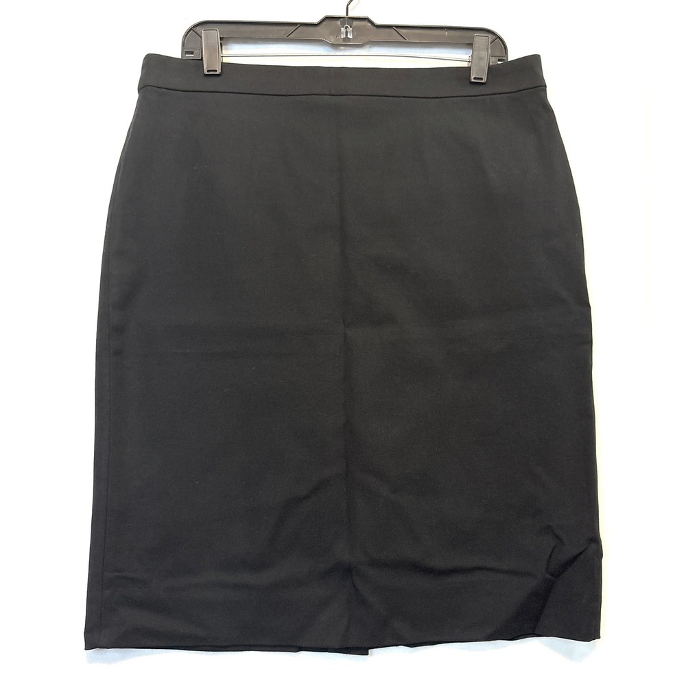 J.Crew Skirt Women 12 Black No. 2 Pencil Skirt G0823 Cotton Blend Stretch Mid